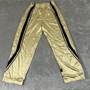 Nike Track Pants Mens XL Gold Black Side Stripe Snap Waist Mesh Lined Warm Up